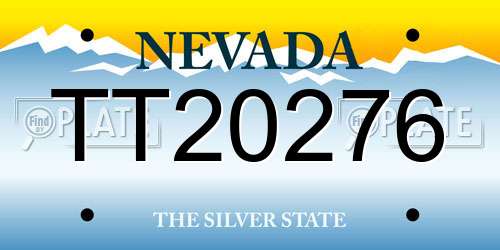 TT20276 Nevada License Plate