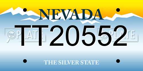 TT20552 Nevada License Plate