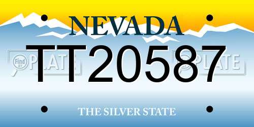 TT20587 Nevada License Plate