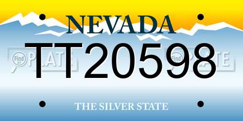TT20598 Nevada License Plate