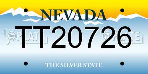 TT20726 Nevada License Plate