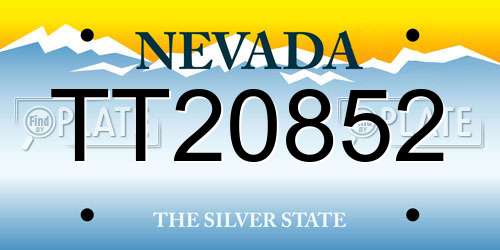 TT20852 Nevada License Plate