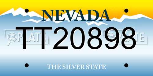 TT20898 Nevada License Plate