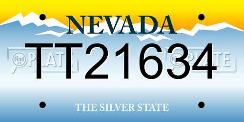 TT21634 Nevada License Plate