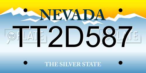 TT2D587 Nevada License Plate