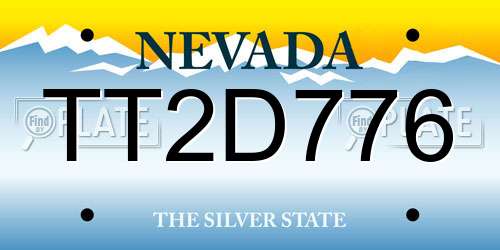 TT2D776 Nevada License Plate