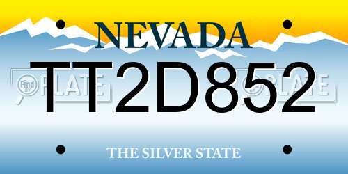 TT2D852 Nevada License Plate