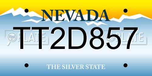 TT2D857 Nevada License Plate
