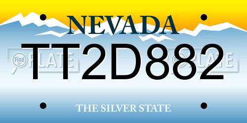 TT2D882 Nevada License Plate
