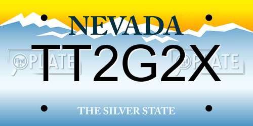 TT2G2X Nevada License Plate