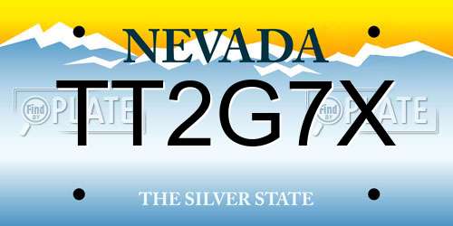 TT2G7X Nevada License Plate