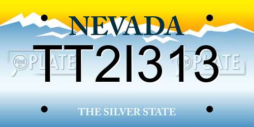 TT2I313 Nevada License Plate