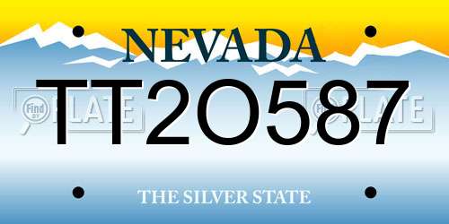 TT2O587 Nevada License Plate