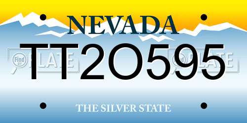 TT2O595 Nevada License Plate