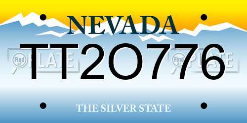 TT2O776 Nevada License Plate