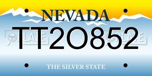 TT2O852 Nevada License Plate