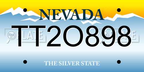 TT2O898 Nevada License Plate