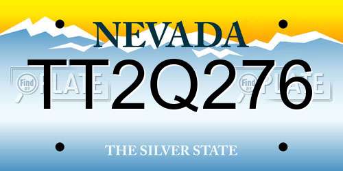 TT2Q276 Nevada License Plate