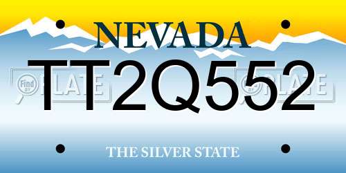 TT2Q552 Nevada License Plate