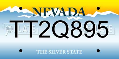 TT2Q895 Nevada License Plate