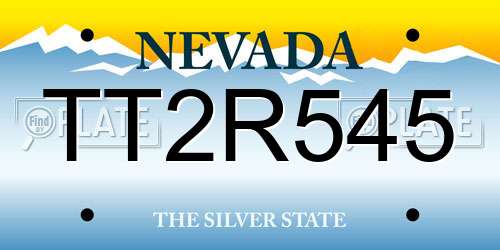 TT2R545 Nevada License Plate