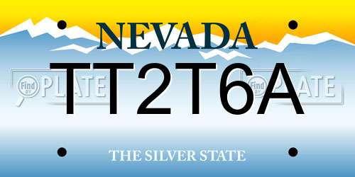 TT2T6A Nevada License Plate