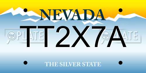 TT2X7A Nevada License Plate