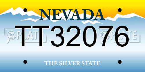 TT32076 Nevada License Plate