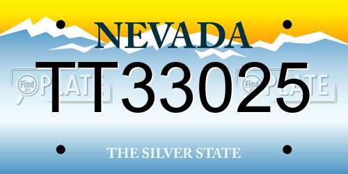 TT33025 Nevada License Plate