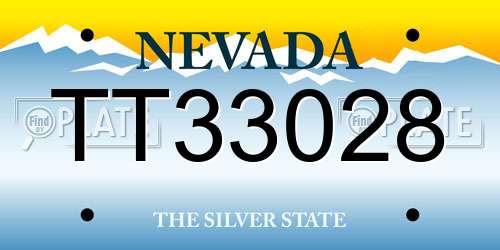 TT33028 Nevada License Plate
