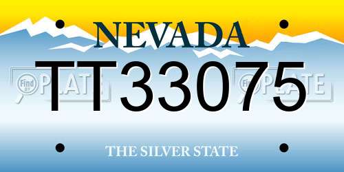 TT33075 Nevada License Plate