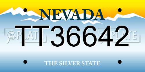 TT36642 Nevada License Plate