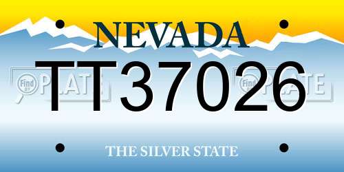 TT37026 Nevada License Plate