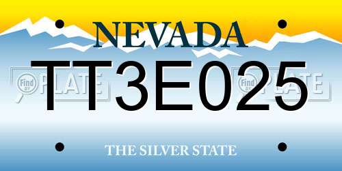 TT3E025 Nevada License Plate