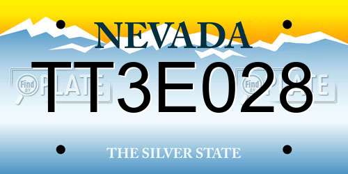 TT3E028 Nevada License Plate