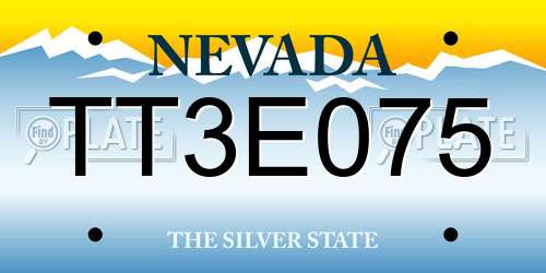 TT3E075 Nevada License Plate