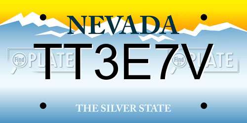 TT3E7V Nevada License Plate
