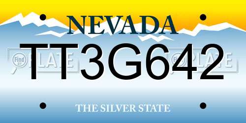 TT3G642 Nevada License Plate