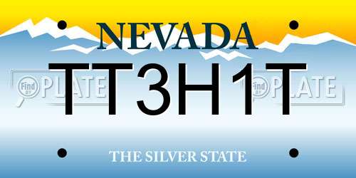 TT3H1T Nevada License Plate
