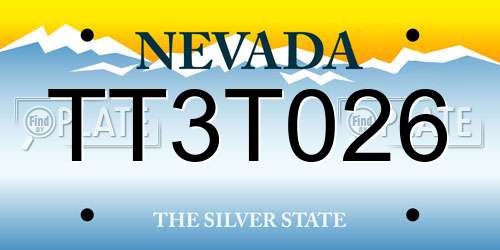 TT3T026 Nevada License Plate