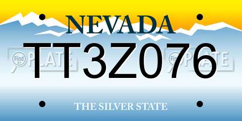 TT3Z076 Nevada License Plate