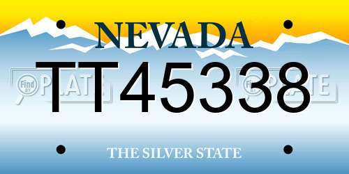 TT45338 Nevada License Plate