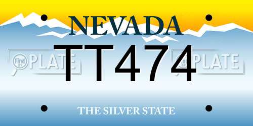 TT474 Nevada License Plate