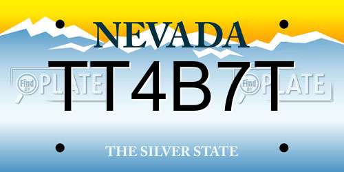 TT4B7T Nevada License Plate