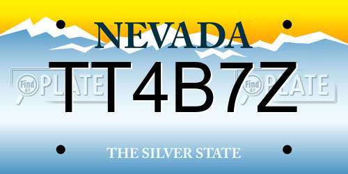 TT4B7Z Nevada License Plate