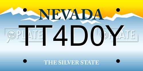 TT4D0Y Nevada License Plate