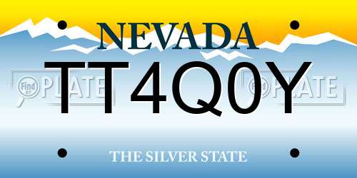 TT4Q0Y Nevada License Plate