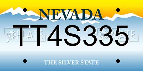 TT4S335 Nevada License Plate