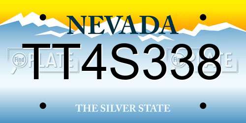 TT4S338 Nevada License Plate