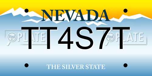 TT4S7T Nevada License Plate